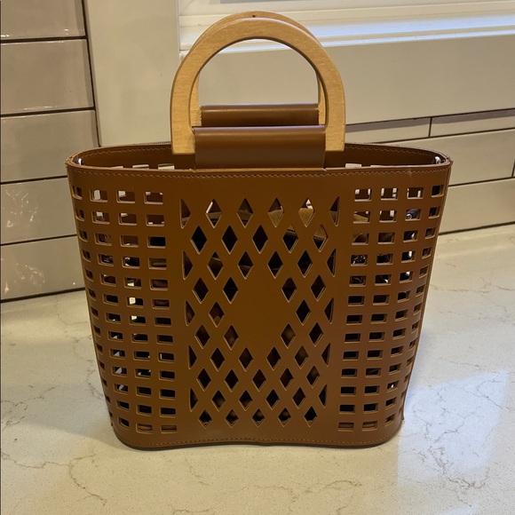 Joy Susan Tan Geometric Cutout Tote - Picture 4 of 8